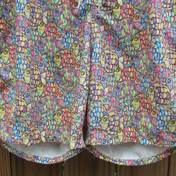 Michael's Men's Mesh Liner Swim Trunks Abstract Fish multicolored sz: 2xl - Picture 3 of 16